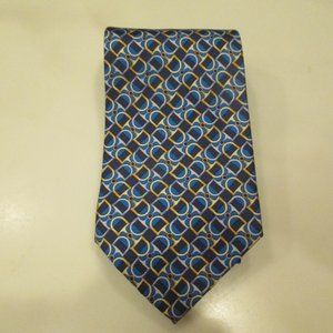 NWT Men's Harrod's blue tie stirrup design logo